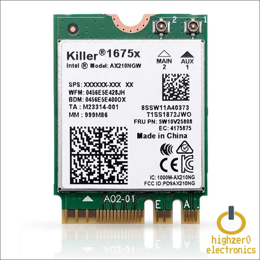 Intel AX1675x Killer Series Gaming WiFi 6E Adapter Upgrade | M.2 Card for PC | 2.4 Gbps | Bluetooth 5.3 Compatible | For most AMD Systems